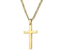 Lifetime Bling 14K Gold Chain Cross Necklaces for Women & Men with Up to 20X More 14k White gold Plating Than Other Necklace Cross Chains - Durable