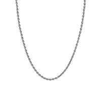 Lifetime Bling 14K Yellow or White Gold solid 2mm Diamond cut Rope chain Necklace w/Real Strong Lobster Claw clasp f/Men or women Thin for pendants 16-24inches (White-Gold, 18)