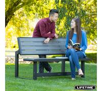 Lifetime Convertible Bench To Table, Weather-Resistant Simulated Wood, Steel Frame, Outdoor Uv Protected, Model 60253