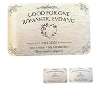 Lifetime Date Night Pass Wallet Card, Couple Date Night Cards Set -romantic Evening, Lifetime Massage Card, Funny Romantic Engraved Couple Love Pass Cards, Unique Stainless Steel Love Note (#03)