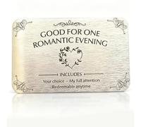 Lifetime Date Night Pass Wallet Card, Stainless Steel Romantic Love Coupon Cards Romantic Evening, Lifetime Massage Card,Couple Date Night Card, Unique Couple Gift Keepsake (#C)