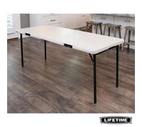 Lifetime Folding Table 6Ft Hdpe Heavy Duty Portable Indoor Outdoor Table Powder Coated Steel Frame 8 Seater Uv Protected
