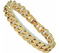 LIFETIME JEWELRY 12mm Miami Curb Cuban Link Chain Bracelet for Men 24k Gold Plated gold