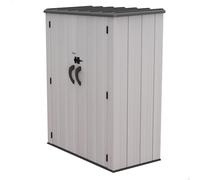 LIFETIME Rough Cut 1.350 L Outdoor Vertical Cabinet, HDPE Polyethylene, with Floor, Double Door with Lock for Padlock, Reinforced Structure, Internal Shelves, Weatherproof (92316)