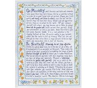 Lifetime Samplers Blue Desiderata Sampler on Blue-Grey 14 aida - Complete Cross Stitch kit with Clear Colour Chart