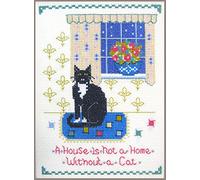 Lifetime Samplers Cat's Home Sampler' - Complete Cross Stitch kit on 14 aida with Clear Colour Chart
