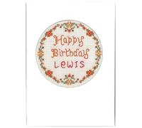 Lifetime Samplers & Decorative Textiles Chilli Floral Birthday Card - Complete Cross Stitch kit on 16 aida- Complete Cross Stitch kit with Clear Colour Chart