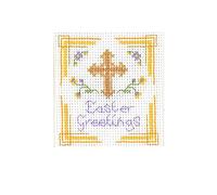 Lifetime Samplers & Decorative Textiles Easter Greetings Card kit - Complete Cross Stitch kit on 16 aida with Colour Chart