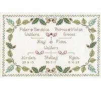 Lifetime Samplers & Decorative Textiles Family Tree Sampler to Create a Personal Family Record - Complete Cross Stitch kit on 14 aida with Clear Colour Chart