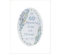 Lifetime Samplers & Decorative Textiles Garland Diamond Wedding Anniversary Card with Luxurious Beads - Complete Cross Stitch kit on 16 aida