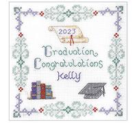 Lifetime Samplers & Decorative Textiles Graduation Sampler to Commemorate a Milestone Event - Complete Cross Stitch kit on 14 aida with Clear Colour Chart