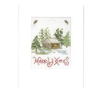 Lifetime Samplers & Decorative Textiles Mini Winter Xmas Card - Complete Cross Stitch kit on 16 aida