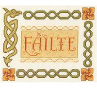 Lifetime Samplers Failte Celtic Welcome Sampler - Complete Cross Stitch kit on 14 aida with Clear Colour Chart