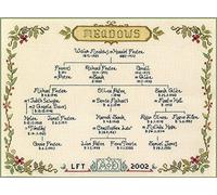 Lifetime Samplers Family Tree Genealogy Sampler - Complete Cross Stitch kit on 14 aida with Clear Colour Chart