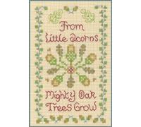 Lifetime Samplers Little Acorns mini Sampler - Complete Cross Stitch kit on 14 aida with Clear Colour Chart, Great for Beginners