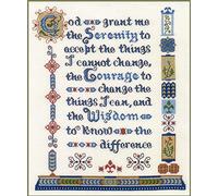 Lifetime Samplers Serenity Verse Cross Stitch Sampler - Complete kit on 14 aida with Clear Colour Chart