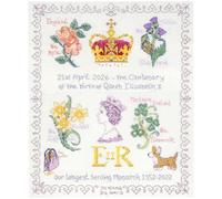 Lifetime Samplers The Queen's Centenary Sampler - Complete Cross Stitch kit on 14 aida with Clear Colour Chart