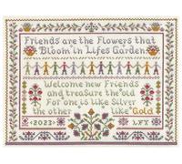Lifetime Samplers Traditional 'Friendship' Sampler - Complete Cross Stitch kit on 14 aida with Clear Colour Chart
