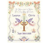 Lifetime Samplers Wedding Sampler - Complete Cross Stitch kit on 14 aida with Clear Colour Chart