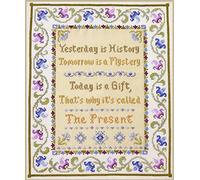 Lifetime Samplers 'Yesterday is History, Tomorrow is a Mystery' Cross Stitch Sampler - Complete Cross Stitch kit on 14 aida with Clear Colour Chart
