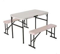 Lifetime Ultra-resistant Folding With 2 Benches Set Uv100 106x61x74 Cm Table Beige,Black