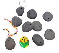 Lifetop 10PCS Drilled Small Flat River Rocks for Painting, 1.2"-1.5" Craft Rocks for Painting, Plain Pebbles Art, River Rock Pendants,DIY Rocks