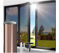 Lifetree One Way Clear Window Film Privacy: Heat Reflective Mirror Window Film for Glass Windows Daytime Anti Glare with Adhesive, UV Window Tint Film Sun Blocker for Home Office (Brown, 44.5 * 200cm)