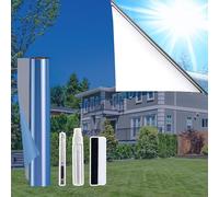 Lifetree One Way Window Film with 3 Tool, Reflective Mirror Window Film Privacy Self Adhesive, Anti Glare UV Sun Blocker Window Tint Film Home, Blue 44.5x300cm
