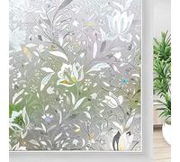 Lifetree Stained Glass Window Film Privacy 90x300cm, Self-Adhesive Rainbow Decorative Frosted Window Film with UV Protection Ideal for Home Office or Bathroom
