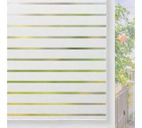 Lifetree Window Film Privacy for Glass Windows 44.5 x 200 cm, Static Cling Stripe Patterns Frosted Window Film No Glue Heat Reflective Sticker For Home Office