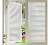 Lifetree Window Film Privacy for Glass Windows Frosted Stripe Patterns Static Cling No Glue UV Protection Window Sticker Cover for Home Office (Narrow Stripes, 115 * 200cm)