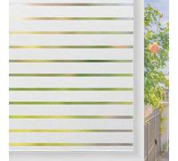 Lifetree Window Film Privacy for Glass Windows Static Cling Stripe Patterns Frosted Window Film No Glue Heat Reflective Sticker For Home Office (Opaque, 75 * 300 cm)
