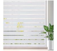 Lifetree Window Film Privacy Frosted Stripe Patterns Window Frosting Film No Glue Static Cling Stained Glass Film UV Protection Self Adhesive Window Sticker Cover for Home Office (Frosted,30 * 400cm)