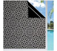 Lifetree Window Film Privacy, Patterned Privacy Film for Glass Windows Self Adhesive Vinyl Opaque Frosted Decorative Window Stickers for Glass and Bathroom (Black, 60 * 200cm)