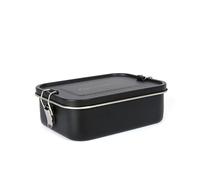 Lifeventure Stainless Steel Lunch Box; Mess Tin Container for Food, Black
