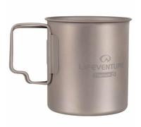 Lifeventure Titanium Travel Mug 450ml Ultralight Camping Cup Folding Handle