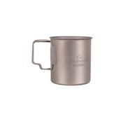 Lifeventure 400ml Titanium Mug with Folding Handle | Ultra Lightweight Cup Ideal For Camping Or Travel, only 73g