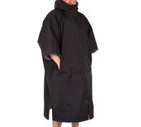 Lifeventure Fleece-Lined Changing Robe Windproof and Waterproof Poncho Ideal for Open Water Swimming, Surfing And Other Outdoor Events,Black,S-M
