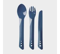 Lifeventure Ellipse Plastic Interlocking Cutlery Set for Camping, Travel & Outdoor - Navy Blue