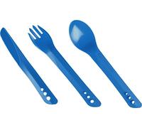 Lifeventure Ellipse Plastic Interlocking Cutlery Set For Camping, Travel & Outdoor - Blue