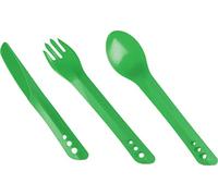 Lifeventure Ellipse Plastic Interlocking Cutlery Set for Camping, Travel & Outdoor - Green