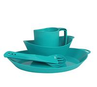 Lifeventure Ellipse Reusable 4-Piece Tableware Set: Knife/Fork/Spoon, Plate, Bowl, Mug for Camping, Travel & Outdoor