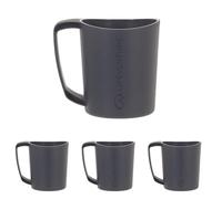 Lifeventure Ellipse Reusable Big Mug for Camping, Travel & Outdoor - Graphite (Pack of 4)