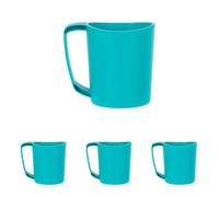 Lifeventure Ellipse Reusable Big Mug for Camping, Travel & Outdoor - Teal (Pack of 4)