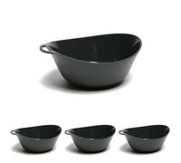 Lifeventure Ellipse Reusable Bowl for Camping, Travel & Outdoor - Graphite (Pack of 4)