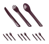Lifeventure Ellipse Reusable Interlocking Cutlery Set for Camping, Travel & Outdoor - Purple (Pack of 4)