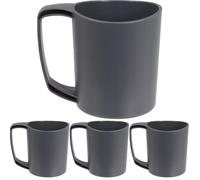 Lifeventure Ellipse Reusable Mug for Camping, Travel & Outdoor - Graphite (Pack of 4)
