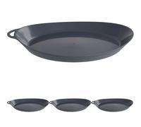 Lifeventure Ellipse Reusable Plate for Camping, Travel & Outdoor - Graphite (Pack of 4)