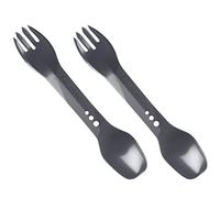Lifeventure Ellipse Reusable Spork for Camping, Travel & Outdoor - 2-Pack - Graphite