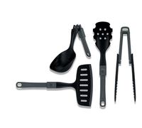 Lifeventure Folding Cooking Utensil Set | 4 pc Camp Kitchen Kit with Ladle, Spatula, Spoon & Tongs | Heat Resistant to 180 degrees | Ideal for Backpacking, Fishing, Camping
